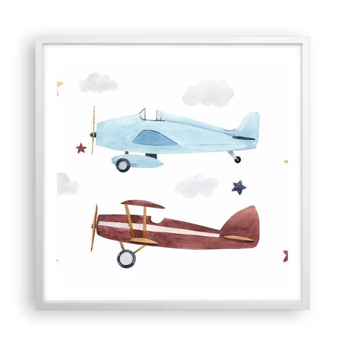 Poster în ramă albă - Domnule Pilot, vă așteptăm! - 60x60 cm