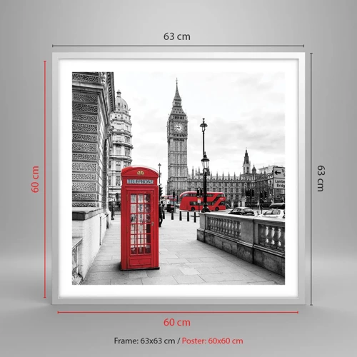 Poster în ramă albă - Fără îndoială, Londra - 60x60 cm