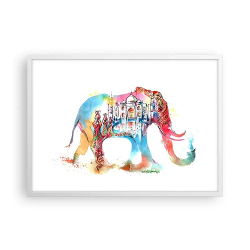 Poster în ramă albă - India - aura iubirii - 70x50 cm