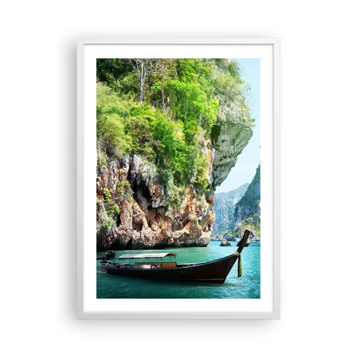 Poster în ramă albă - Invitație la o călătorie exotică - 50x70 cm