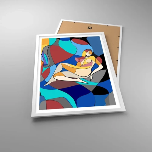 Poster în ramă albă - Nudul cubist - 50x70 cm