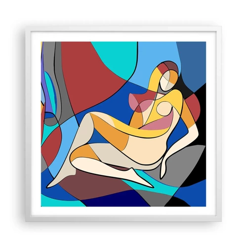 Poster în ramă albă - Nudul cubist - 60x60 cm