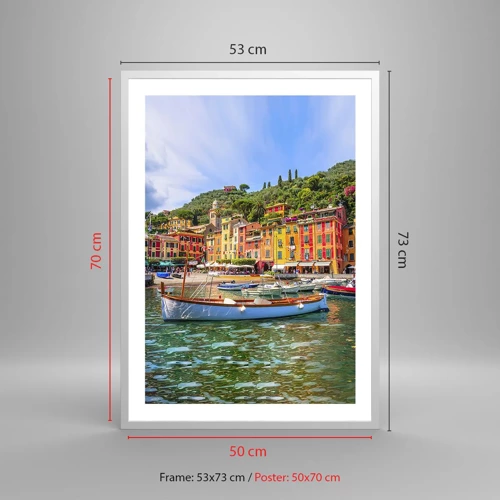 Poster în ramă albă - O dimineață italiană - 50x70 cm