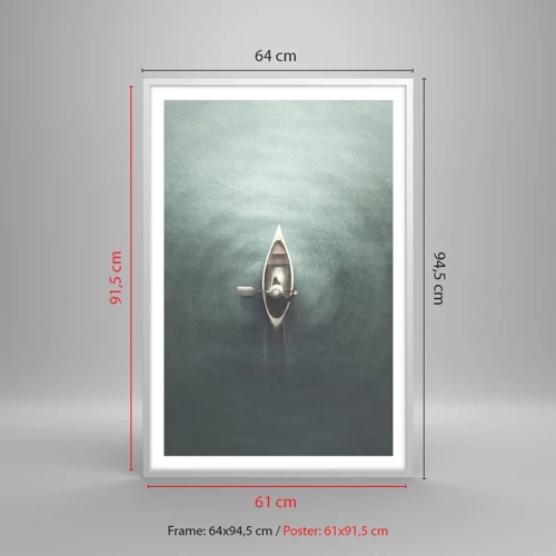 Poster în ramă albă - Peste lacul luminat de lună - 61x91 cm