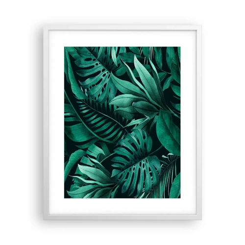 Poster în ramă albă - Profunzimea verdelui tropical - 40x50 cm