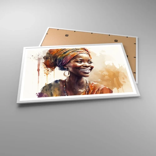 Poster în ramă albă - Regina africană - 91x61 cm