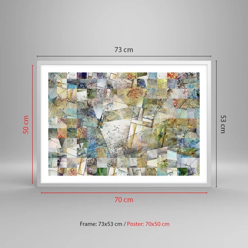 Poster în ramă albă - Remaniere geometrică - 70x50 cm