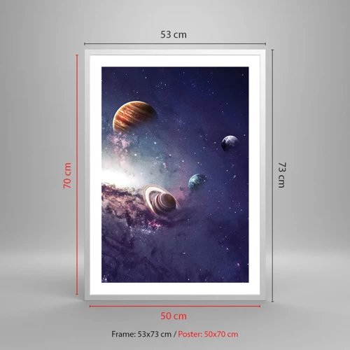 Poster în ramă albă - Sistemul de dans solar - 50x70 cm