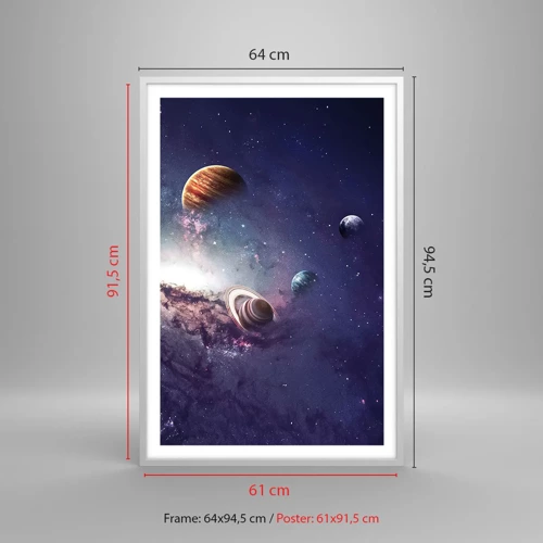 Poster în ramă albă - Sistemul de dans solar - 61x91 cm