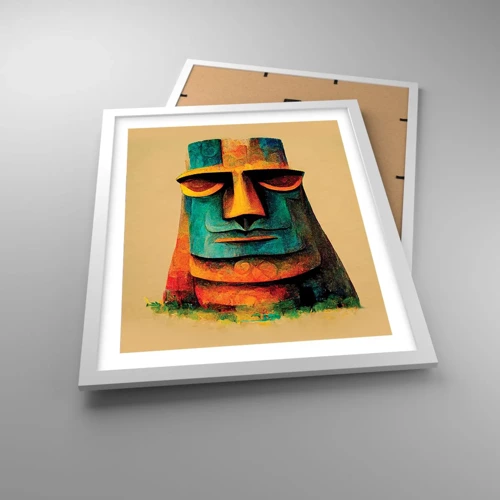 Poster în ramă albă - Statuie, dar simpatică - 40x50 cm