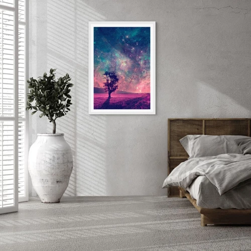 Poster în ramă albă - Sub un cer magic - 50x70 cm