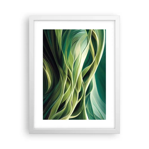 Poster în ramă albă - Un joc abstract de verde - 30x40 cm