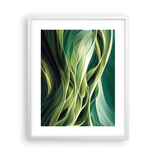 Poster în ramă albă - Un joc abstract de verde - 40x50 cm