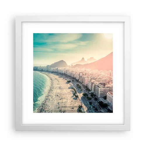 Poster în ramă albă - Vacanță perpetuă în Rio - 30x30 cm