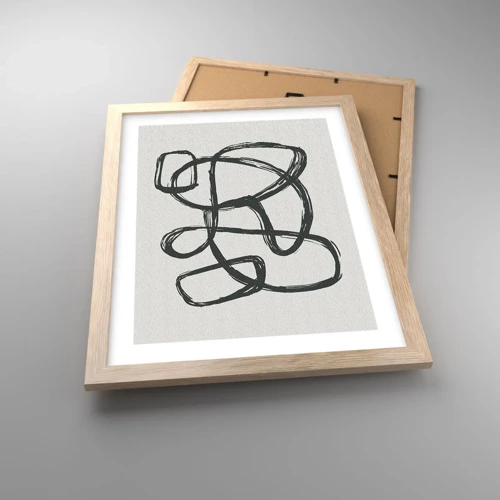 Poster în ramă de stejar deschis - Abstracție în buclă - 30x40 cm