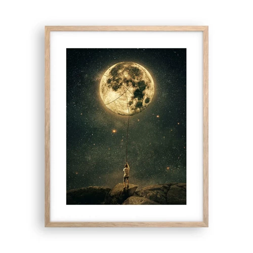 Poster în ramă de stejar deschis - Cel care a furat Luna - 40x50 cm