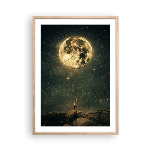 Poster în ramă de stejar deschis - Cel care a furat Luna - 50x70 cm