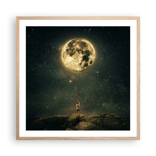 Poster în ramă de stejar deschis - Cel care a furat Luna - 60x60 cm