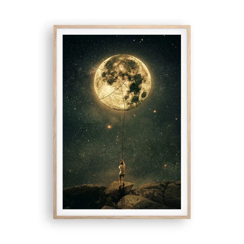 Poster în ramă de stejar deschis - Cel care a furat Luna - 70x100 cm