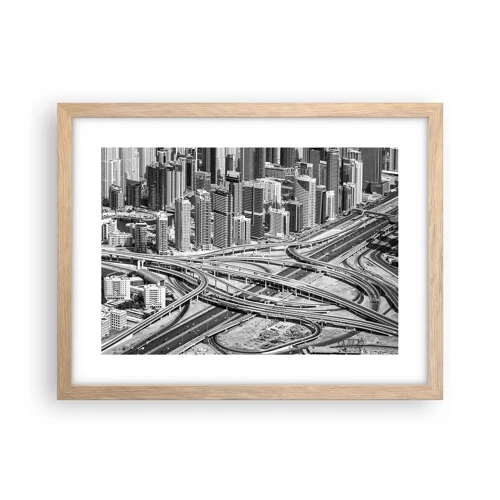 Poster în ramă de stejar deschis - Dubai - orașul imposibil - 40x30 cm