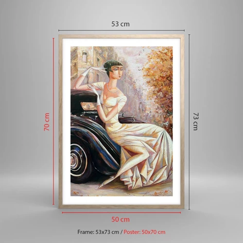 Poster în ramă de stejar deschis - Eleganță retro - 50x70 cm