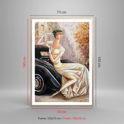 Poster în ramă de stejar deschis - Eleganță retro - 70x100 cm