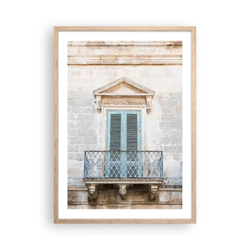 Poster în ramă de stejar deschis - Farmecul unic italian - 50x70 cm