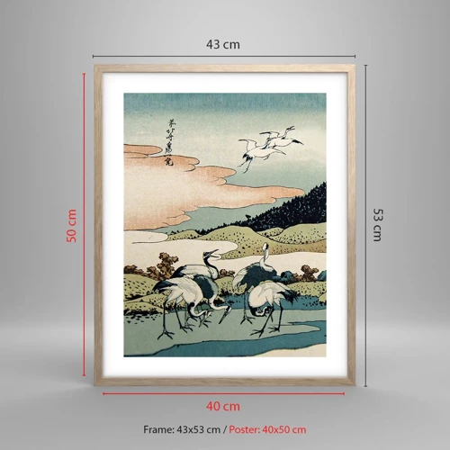 Poster în ramă de stejar deschis - În mod japonez - 40x50 cm