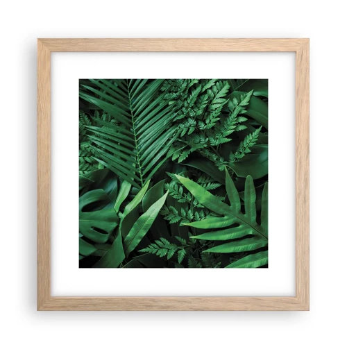 Poster în ramă de stejar deschis - Înfășurate în verde - 30x30 cm