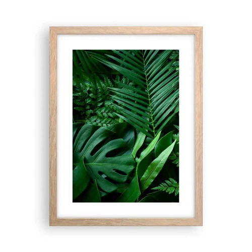 Poster în ramă de stejar deschis - Înfășurate în verde - 30x40 cm