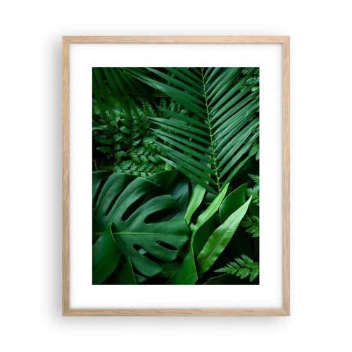 Poster în ramă de stejar deschis - Înfășurate în verde - 40x50 cm