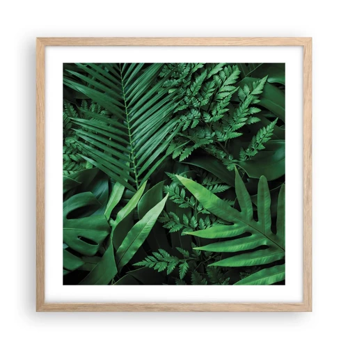 Poster în ramă de stejar deschis - Înfășurate în verde - 50x50 cm