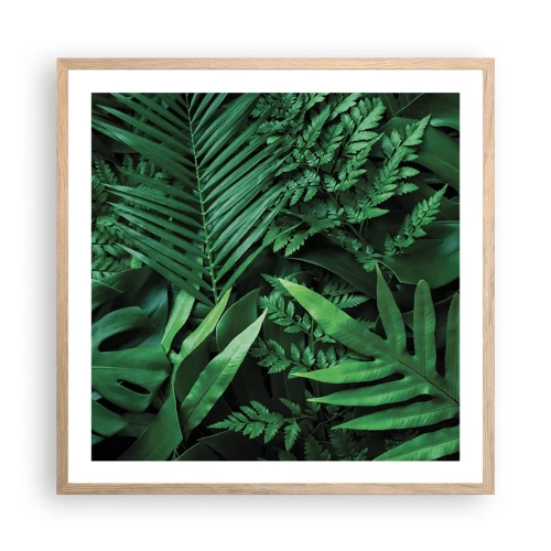 Poster în ramă de stejar deschis - Înfășurate în verde - 60x60 cm