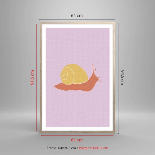 Poster în ramă de stejar deschis - Nu e nicio grabă - 61x91 cm