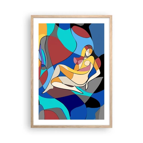 Poster în ramă de stejar deschis - Nudul cubist - 50x70 cm