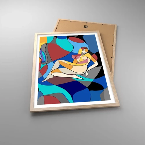 Poster în ramă de stejar deschis - Nudul cubist - 50x70 cm