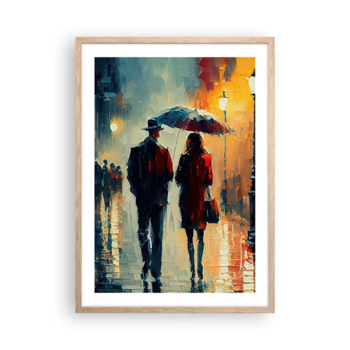 Poster în ramă de stejar deschis - Poveste de dragoste urbană - 50x70 cm