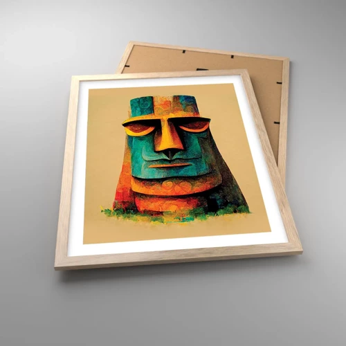 Poster în ramă de stejar deschis - Statuie, dar simpatică - 40x50 cm