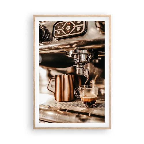 Poster în ramă de stejar deschis - Strălucirea cafelei - 61x91 cm