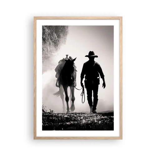 Poster în ramă de stejar deschis - Texas de dimineața - 50x70 cm