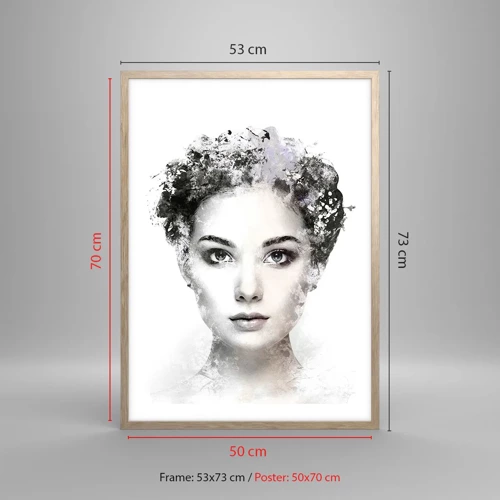 Poster în ramă de stejar deschis - Un portret extrem de elegant - 50x70 cm