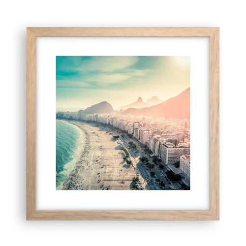 Poster în ramă de stejar deschis - Vacanță perpetuă în Rio - 30x30 cm