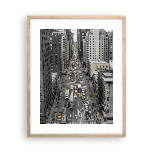 Poster în ramă de stejar deschis - Viața în New York - 40x50 cm