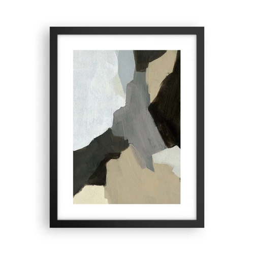 Poster în ramă neagră - Abstracție: despărțirile griului - 30x40 cm