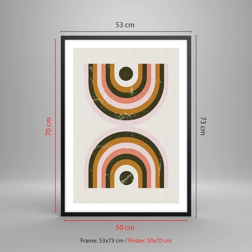 Poster în ramă neagră - Abstracție dublă - 50x70 cm