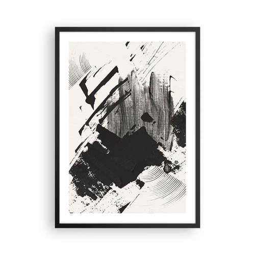 Poster în ramă neagră - Abstracție - expresie de negru - 50x70 cm