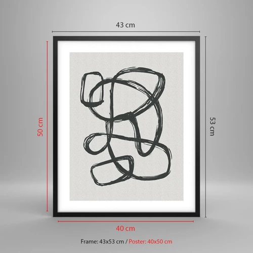 Poster în ramă neagră - Abstracție în buclă - 40x50 cm