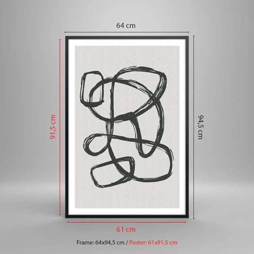 Poster în ramă neagră - Abstracție în buclă - 61x91 cm