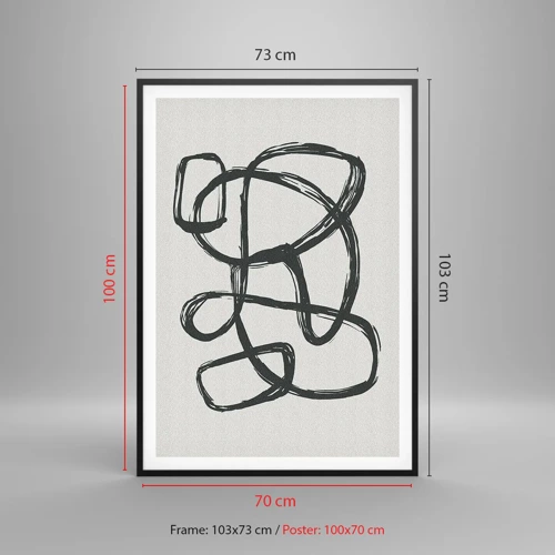 Poster în ramă neagră - Abstracție în buclă - 70x100 cm