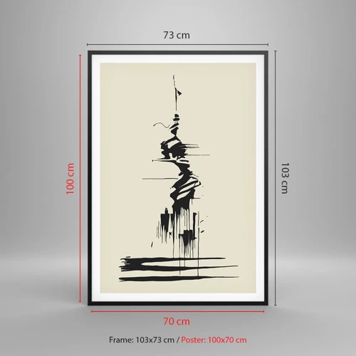 Poster în ramă neagră - Abstracție pripită - 70x100 cm